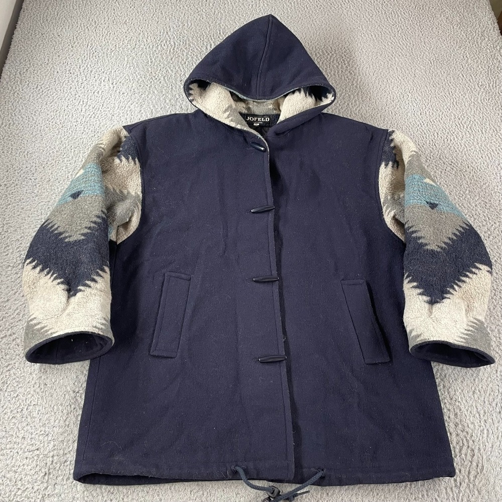 VTG‎ Jofeld Coat Women Med Aztec Navajo Print Blanket Jacket Wool Southwest USA